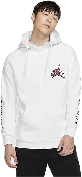 Jordan Nike Air Men's Jumpman Classics Full Zip Hoodie Size XX-Large White